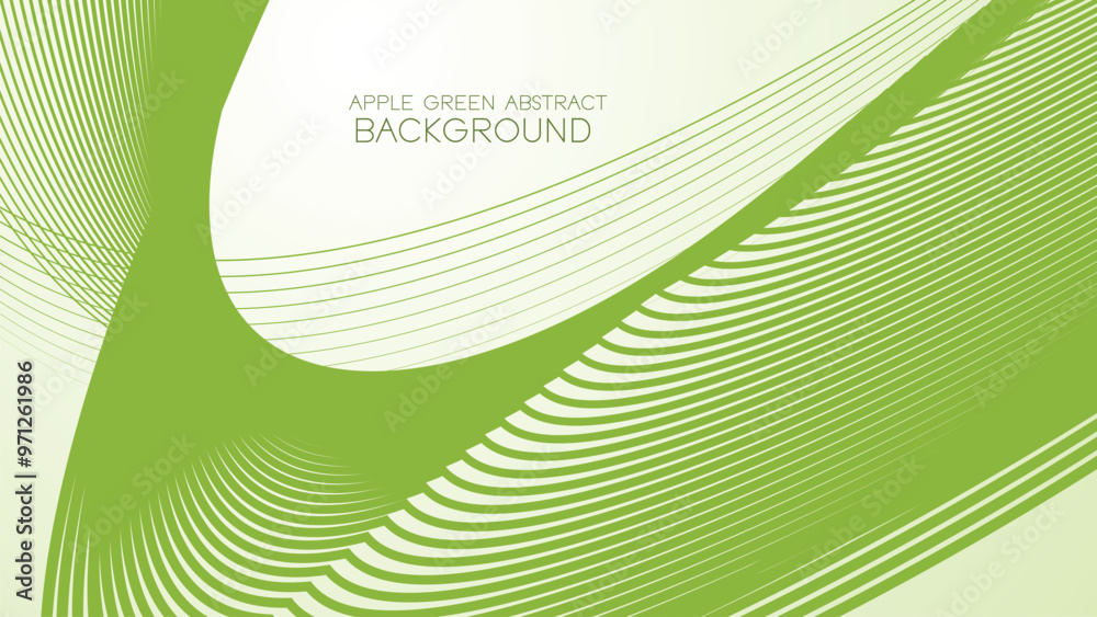 Fototapeta premium Apple green abstract background with curve line for backdrop or presentation
