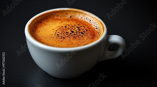 Aromatic Espresso: A single cup of espresso with rich crema, perfectly brewed and ready to be enjoyed. A simple, elegant image for your coffee-related content. 