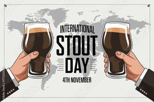 Celebrating International Stout Day with classic beer glasses illustration