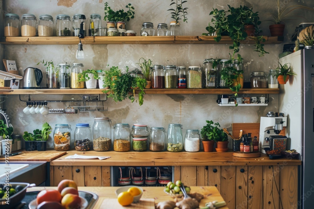 Interior of a zero waste kitchen Interior of a zero waste kitchen