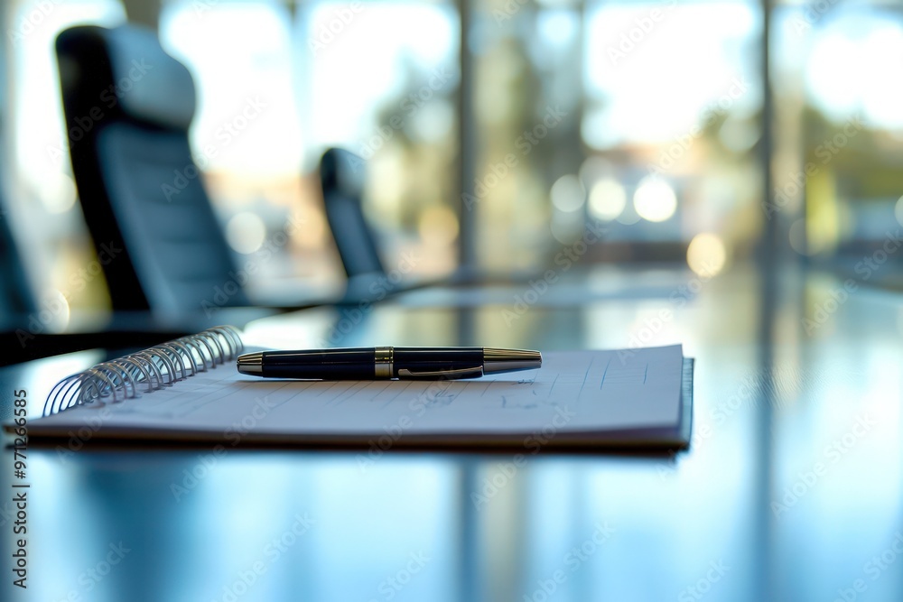 PreMeeting Anticipation A notepad and pen on an office table set the stage for strategic thinking and meticulous planning in a corporate environment. PreMeeting Anticipation A notepad and pen on an office table set the stage for strategic thinking and meticulous planning in a corporate environment.