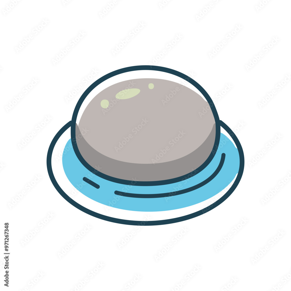 Stone in water. Circular stone resting on water, peaceful and tranquil. Stone in water. Circular stone resting on water, peaceful and tranquil.