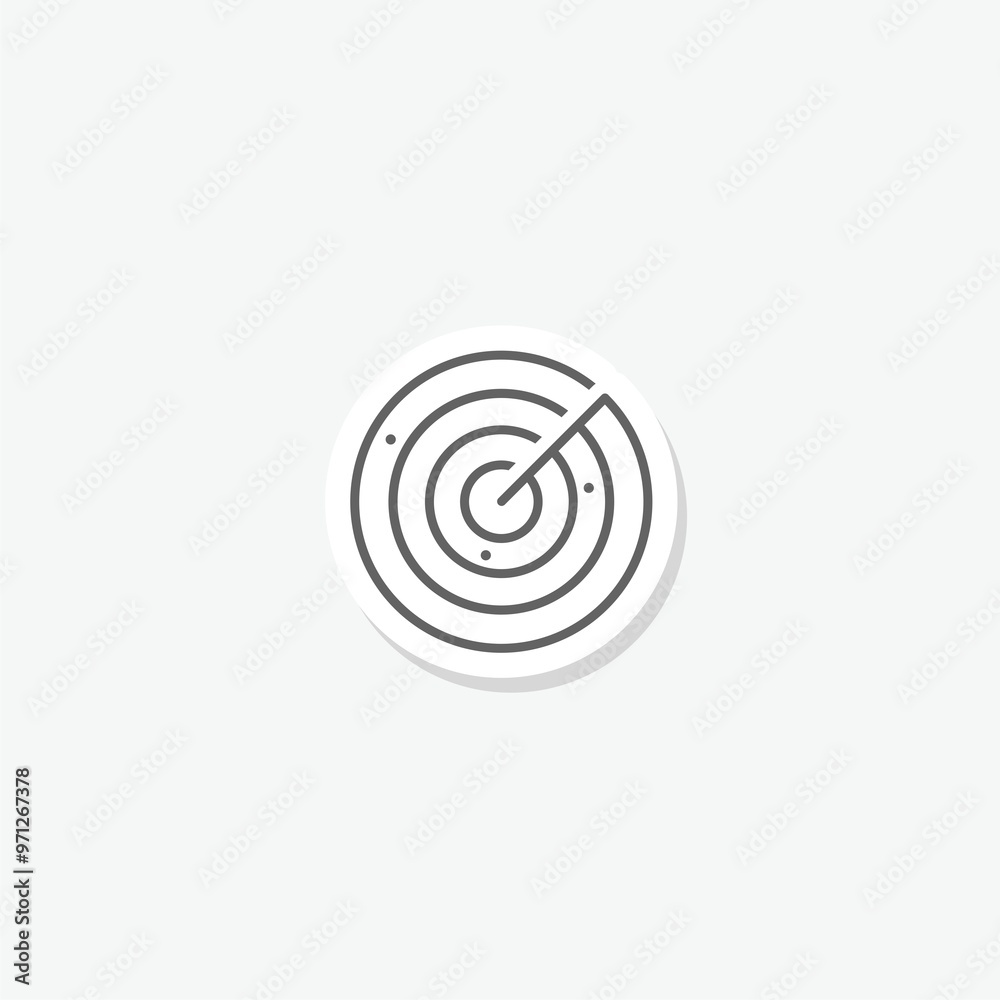 Radar detection icon sticker isolated on gray background Radar detection icon sticker isolated on gray background