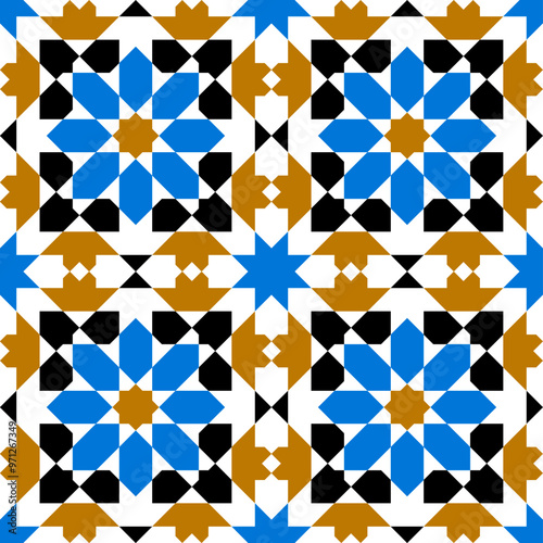 Seamless arabic geometric ornament based on traditional arabic art. Arabian tile. 