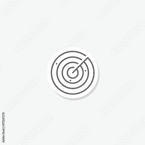 Radar detection icon sticker isolated on gray background