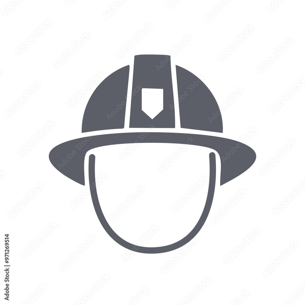 Firefighter helmet icon. Simple silhouette of a firefighter helmet. Ideal for safety, rescue, and emergency service concepts. Firefighter helmet icon. Simple silhouette of a firefighter helmet. Ideal for safety, rescue, and emergency service concepts.