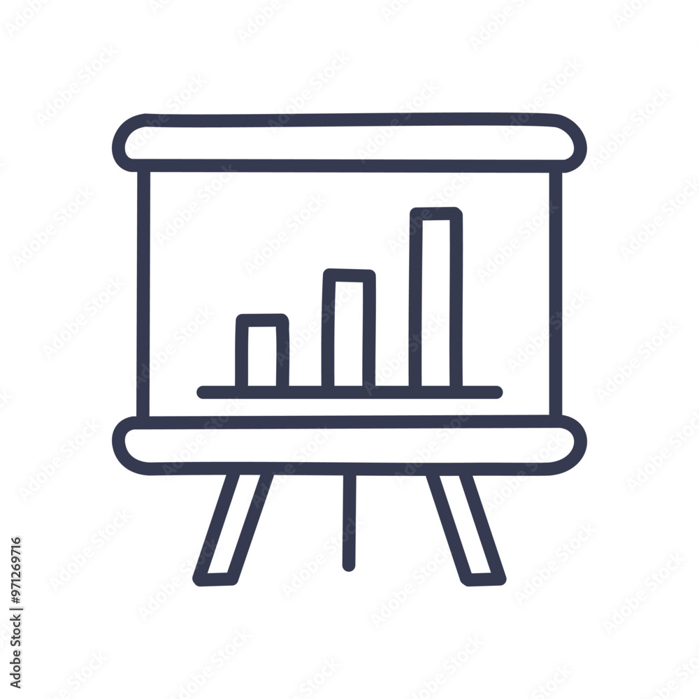 Growth chart board. Line drawn board displaying an upward trend bar graph, representing success, progress, and positive development. Growth chart board. Line drawn board displaying an upward trend bar graph, representing success, progress, and positive development.