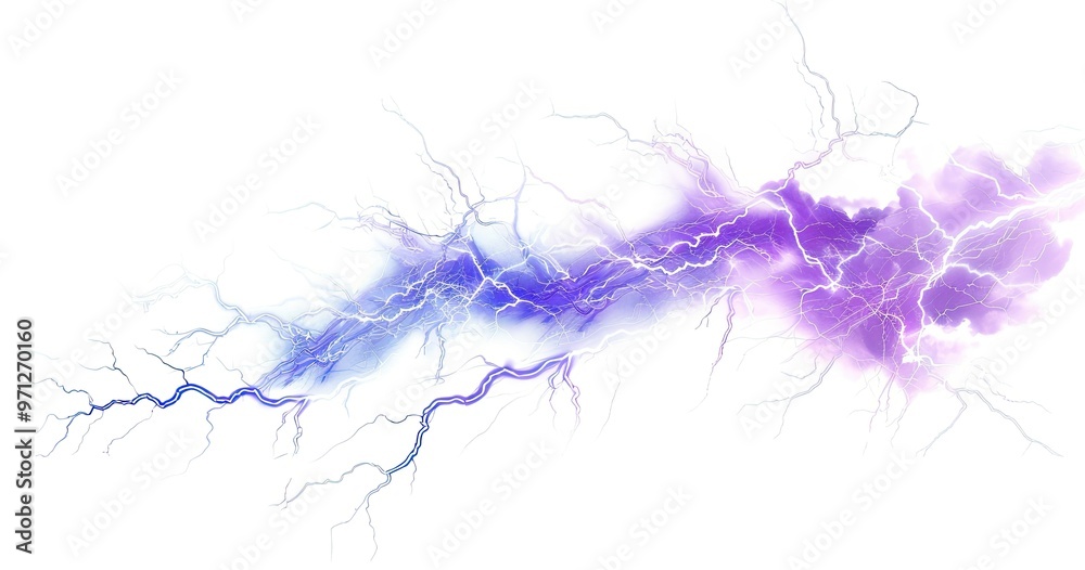 A vibrant depiction of lightning bolts in shades of blue and purple on white background, illustrating energy and dynamic movement. A vibrant depiction of lightning bolts in shades of blue and purple on white background, illustrating energy and dynamic movement.
