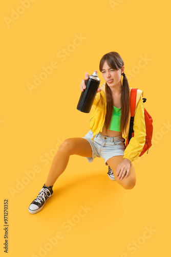 Female student with spray c...