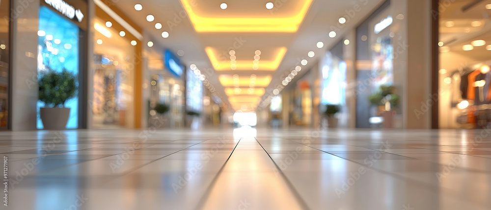 Fototapeta premium Abstract blur modern shopping mall interior background
