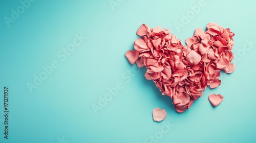 Red heart on romance background.