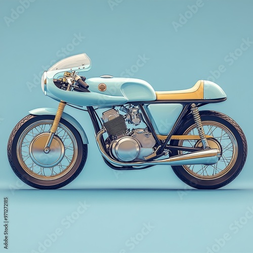 Classic Blue Motorcycle photo