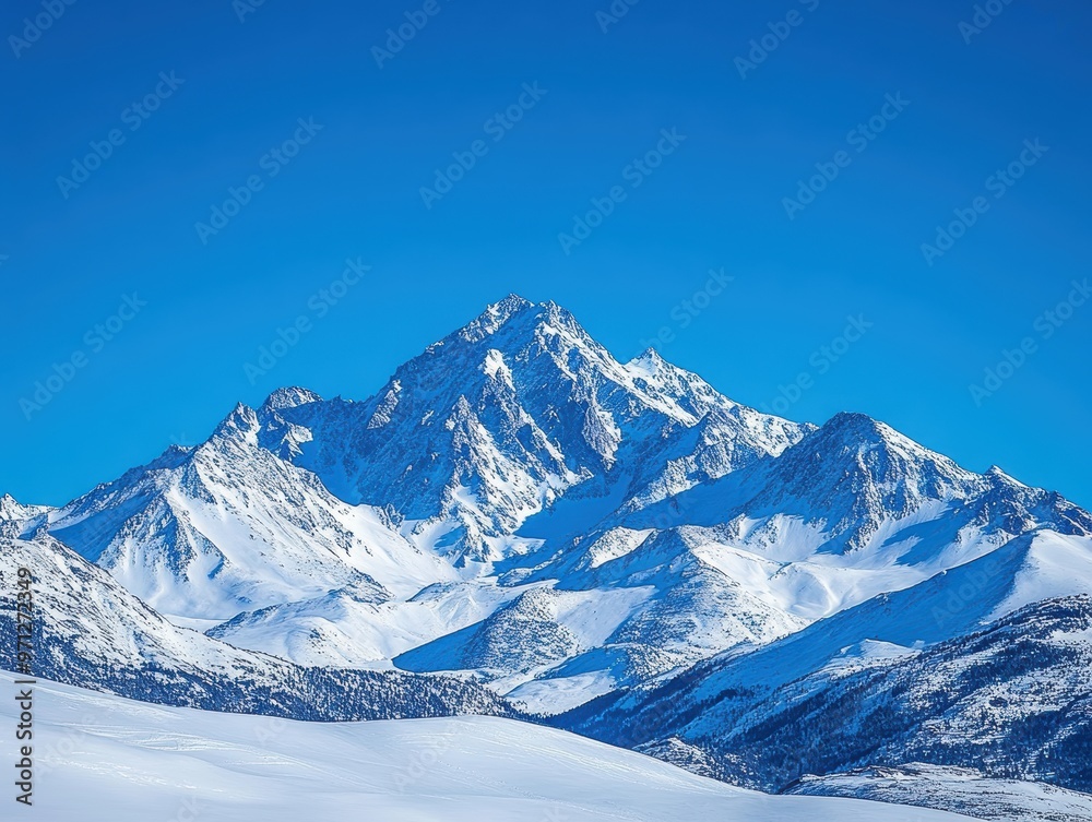 Obraz premium Snowy Mountain Peaks