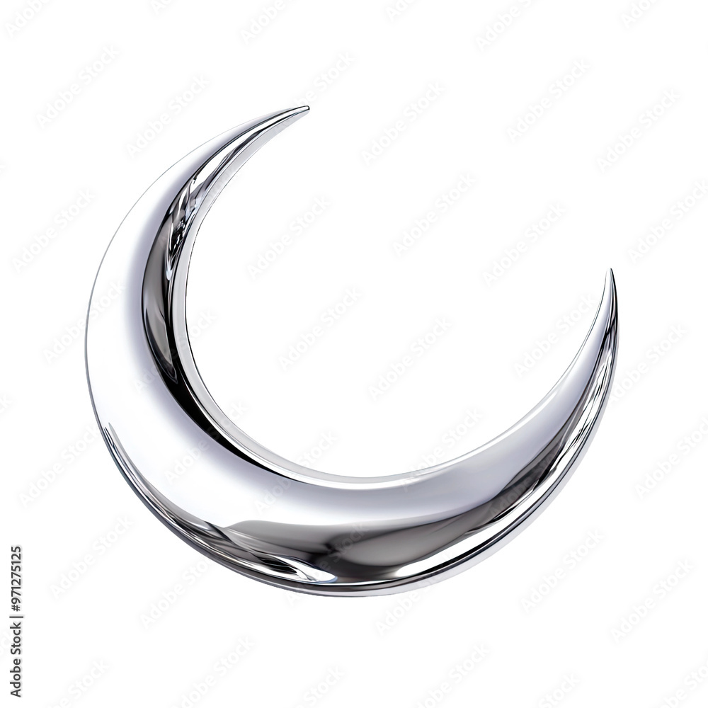 Shiny silver crescent moon Shiny silver crescent moon