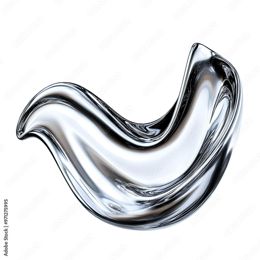 Shiny silver liquid swirl