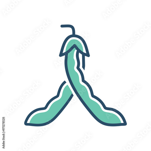 Green bean icon. Illustration of a green bean, symbolizing health, growth, and freshness.