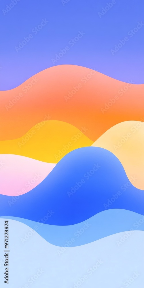Colorful Clouds With a Warm Glow in a Bright Blue Sky illustration background Colorful Clouds With a Warm Glow in a Bright Blue Sky illustration background