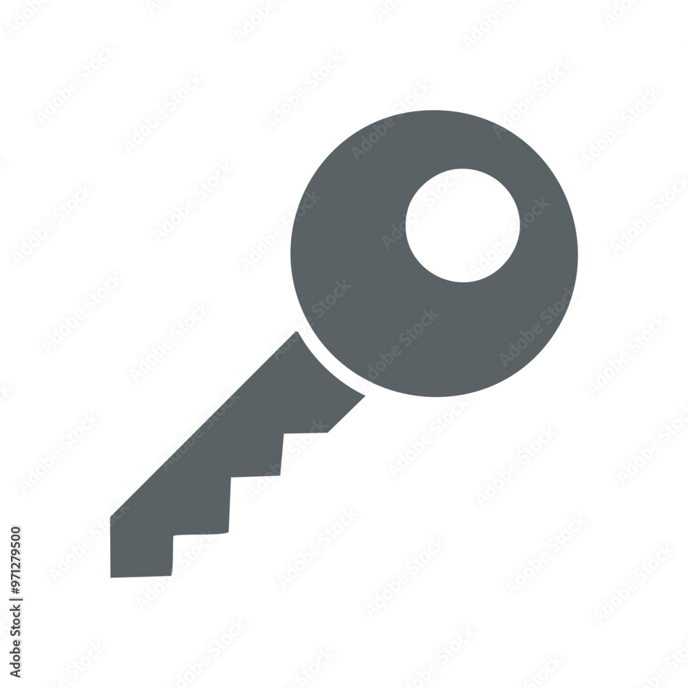 Simple key icon. Gray key icon, access, unlock, security, password, authorization, entry, protection, permission, digital, internet. Simple key icon. Gray key icon, access, unlock, security, password, authorization, entry, protection, permission, digital, internet.