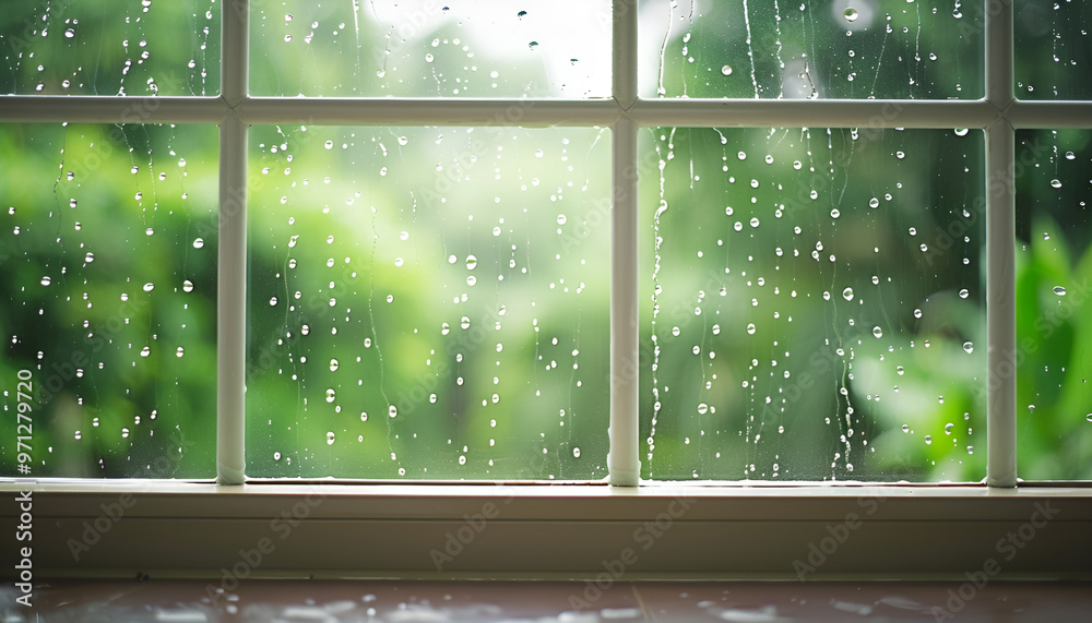 Fototapeta premium raindrops on window glass