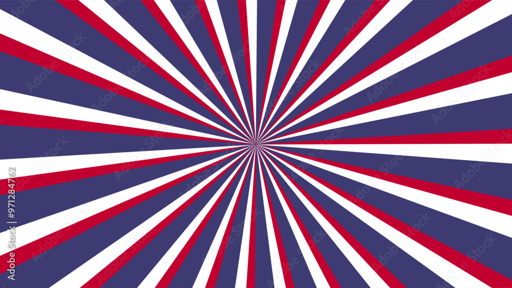 Fototapeta premium USA flag design with retro rays style. American Patriotic background with Sunburst Pattern good for United States of America Independence day background. 