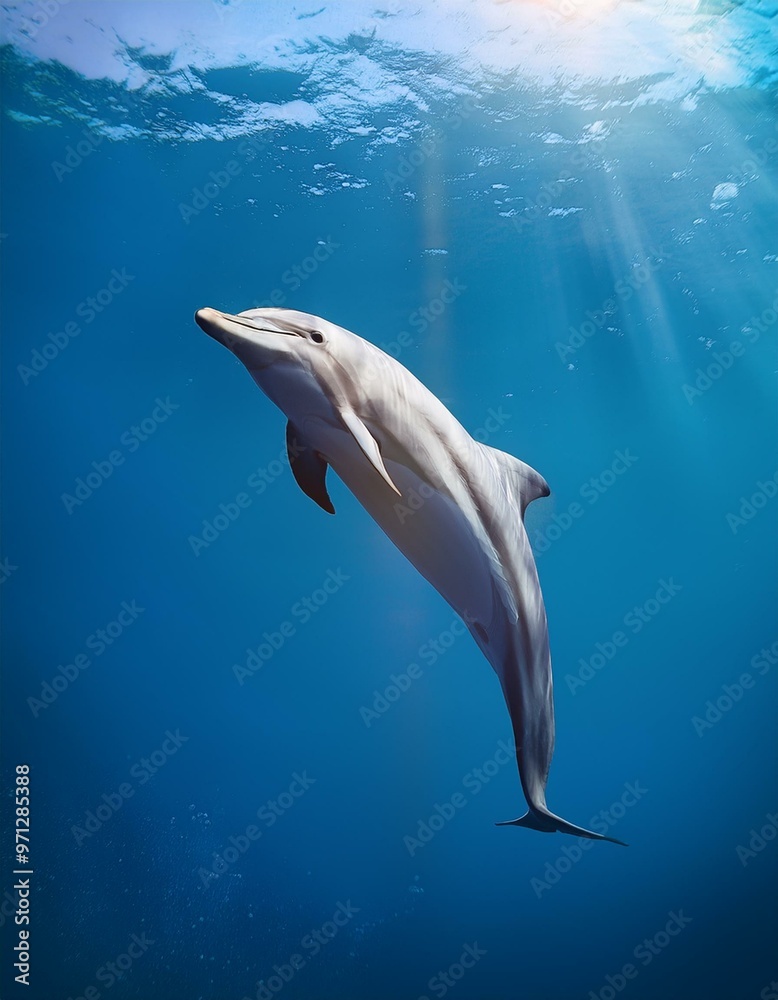 Obraz premium dolphin that floats gently in the ocean using delicate lines to create a sense of lightness and elegance
