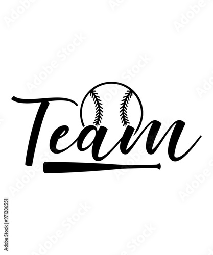 Team sports typography clip art design on plain white transparent isolated background for card, shirt, hoodie, sweatshirt, apparel, card, tag, mug, icon, poster or badge