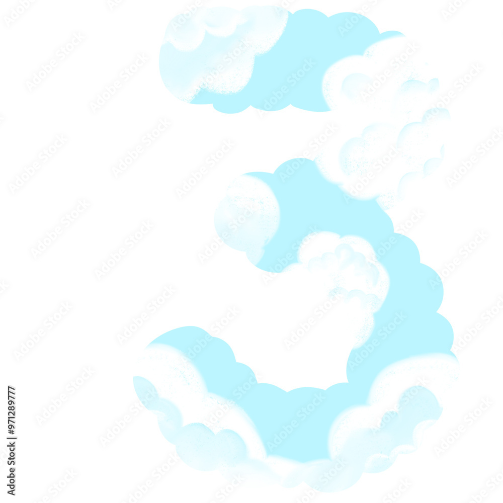 Cloud alphabet, Artificial letters sky fluffy