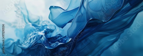 Abstract blue swirls of liquid.