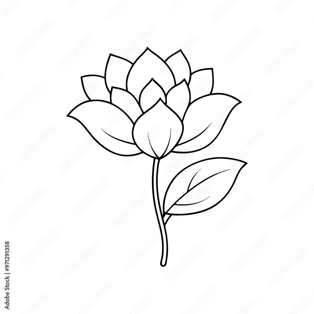 Obraz premium Elegant Camellia Silhouette Vector Illustration for Designers