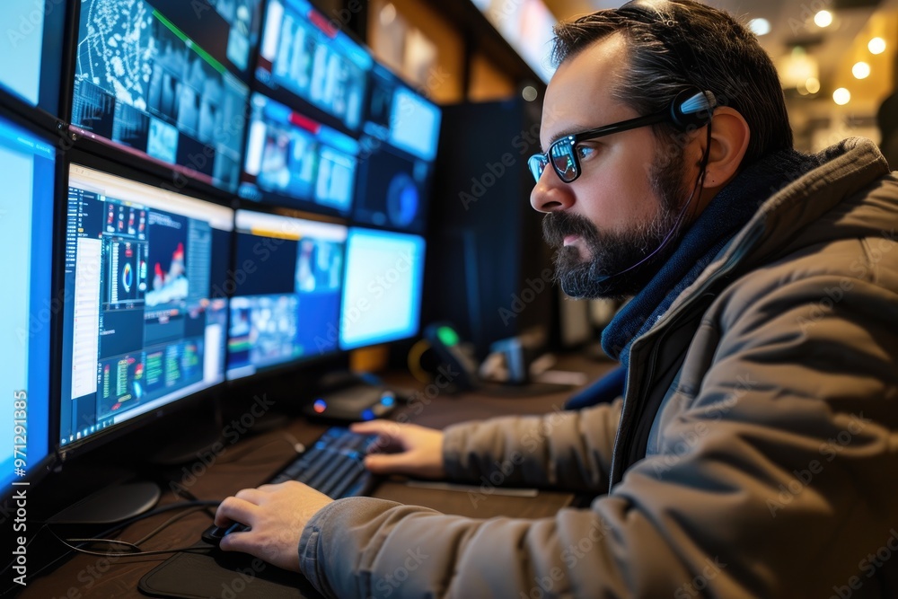 Senior Operator Coordinating Multi-Monitor System Senior Operator Coordinating Multi-Monitor System