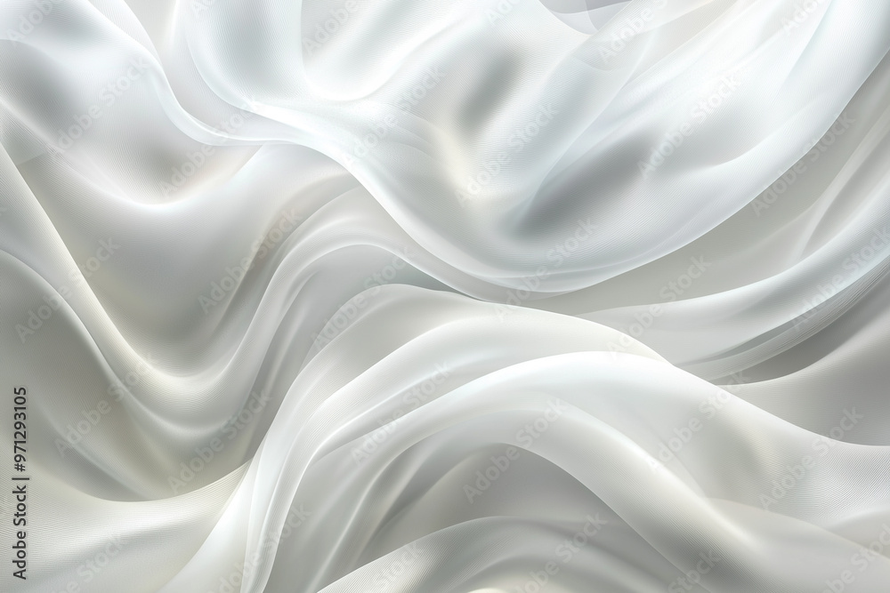 Elegant White Flowing Fabric Background