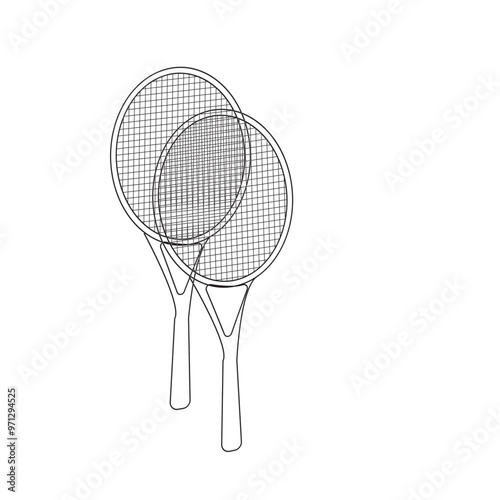 Tennis racket illustration. Sport club item or symbol.