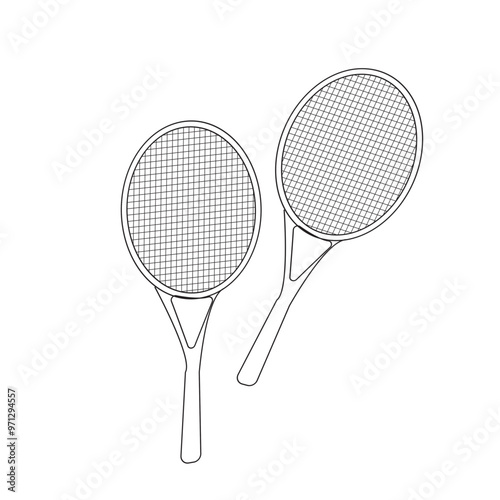 Tennis racket illustration. Sport club item or symbol.