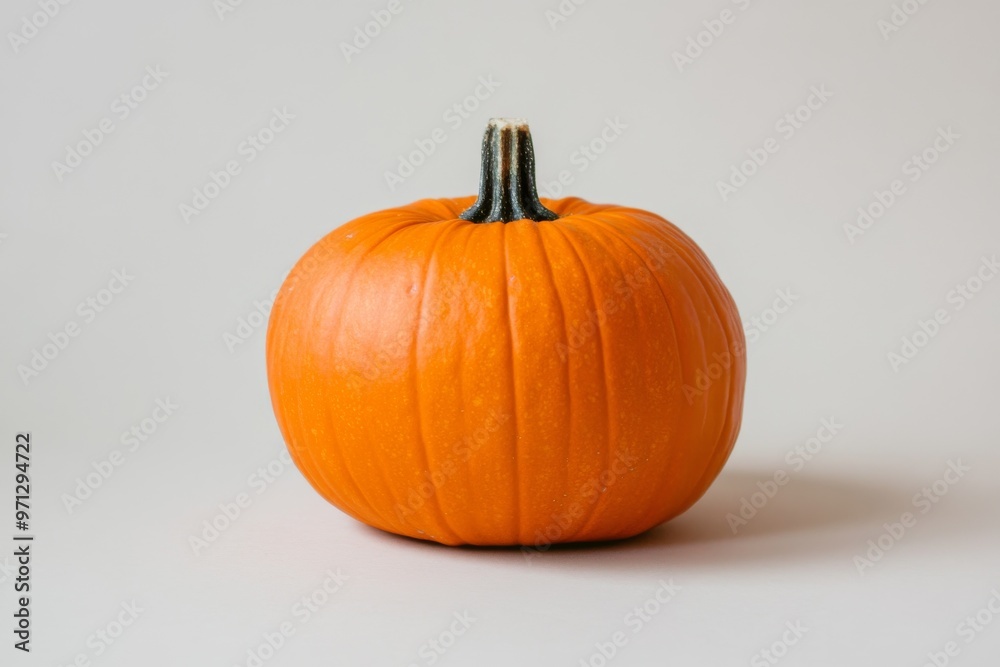 Bright Orange Pumpkin on a White Background, Ideal for Autumn Decor and Festivities Bright Orange Pumpkin on a White Background, Ideal for Autumn Decor and Festivities