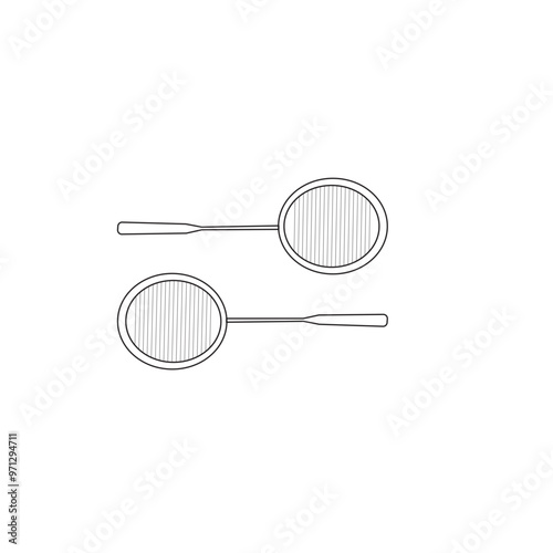 Tennis racket illustration. Sport club item or symbol.