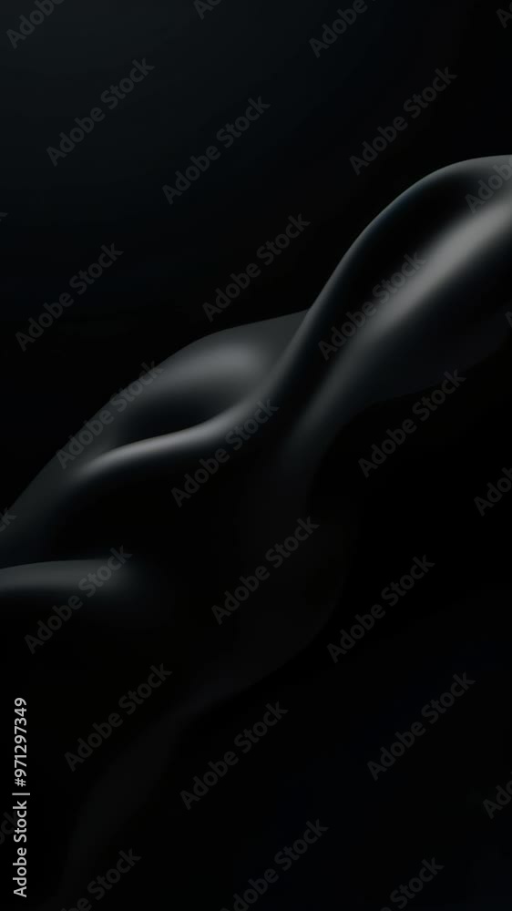 Abstract flowing smooth fractal waves background, black color Abstract flowing smooth fractal waves background, black color
