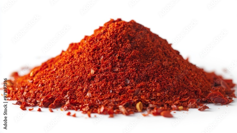 Pile of Red Chili Flakes on a Clean Surface Ready for Use in Culinary Dishes and Recipes Pile of Red Chili Flakes on a Clean Surface Ready for Use in Culinary Dishes and Recipes
