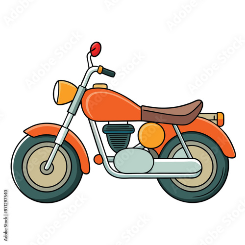 Motorcycle Vector Logo Cartoon Style Illustration isolated on white background photo