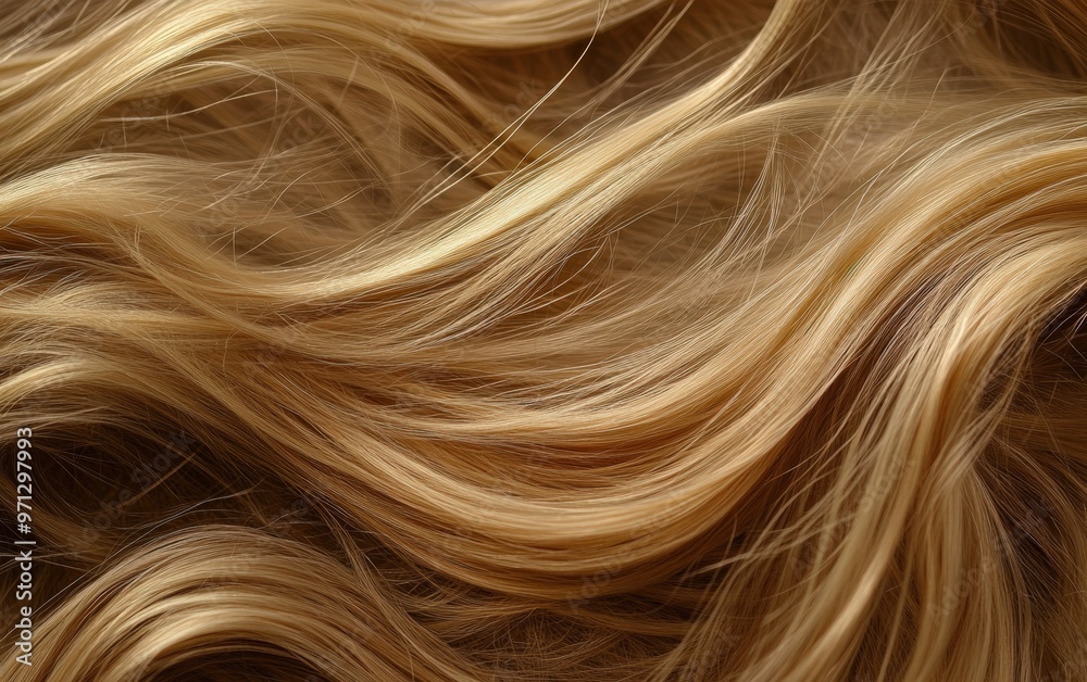 Naklejka premium Long and beauty woman hair texture background wallpaper. Wave and shiny well-groomed hair. 