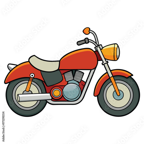 Motorcycle Vector Logo Cartoon Style Illustration isolated on white background photo