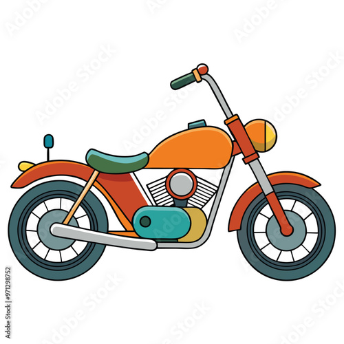 Motorcycle Vector Logo Cartoon Style Illustration isolated on white background photo