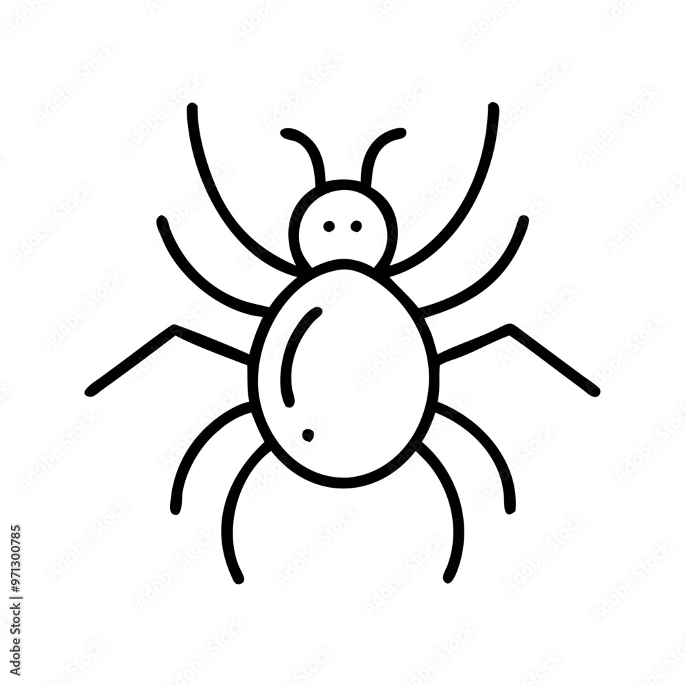 Spider Icon in Minimalist Line Art, Creepy Halloween Insect on Transparent Background Spider Icon in Minimalist Line Art, Creepy Halloween Insect on Transparent Background