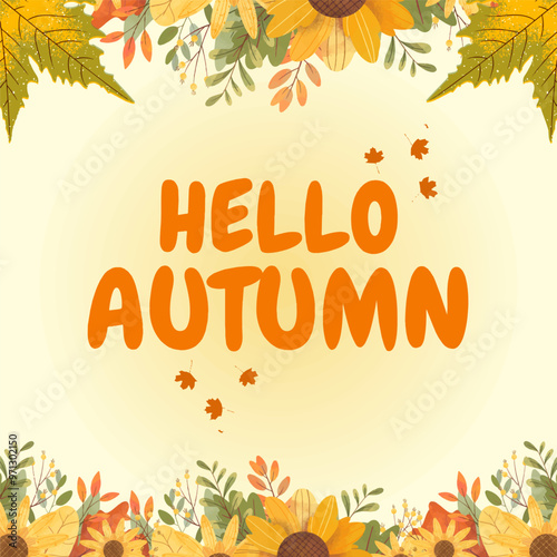 The Autumn theme,Beautiful card with the inscription