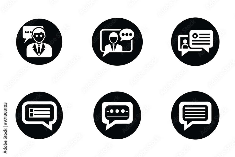 Chat icon bundle set in vector style Chat icon bundle set in vector style