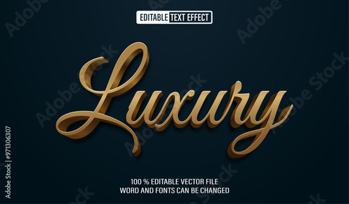 Editable 3d text style effect - Luxury Golden Premium Bold text effect Template