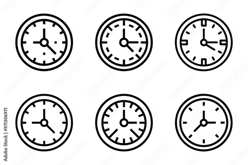Clock icon bundle set in creative vector style Clock icon bundle set in creative vector style