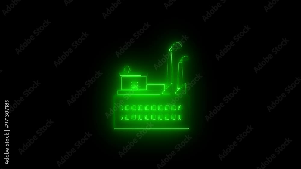 factory icon animation 4k video. factory icon animation 4k video.
