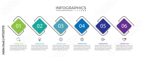 Presentation business infographic template with 6 options