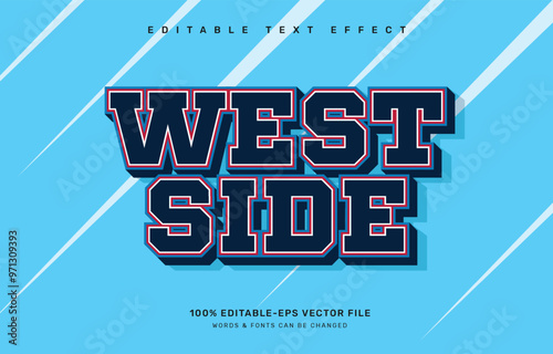 West side editable text effect template