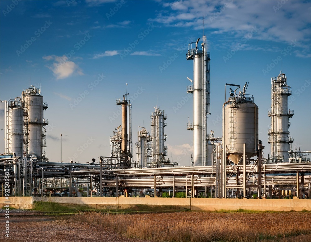 Massive Oil Refinery With Multiple Tanks Massive Oil Refinery With Multiple Tanks
